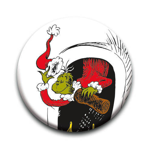 Grinch - Christmas Chimney Round Pinback Button (1.25") – 6 PC PPK