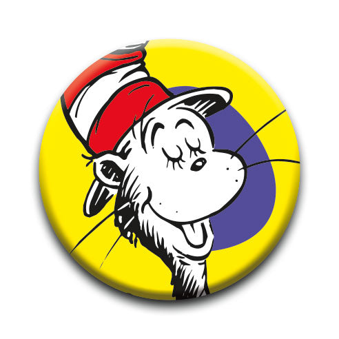 Cat in The Hat - Polka Dot Round Pinback Button (1.25") – 6 PC PPK