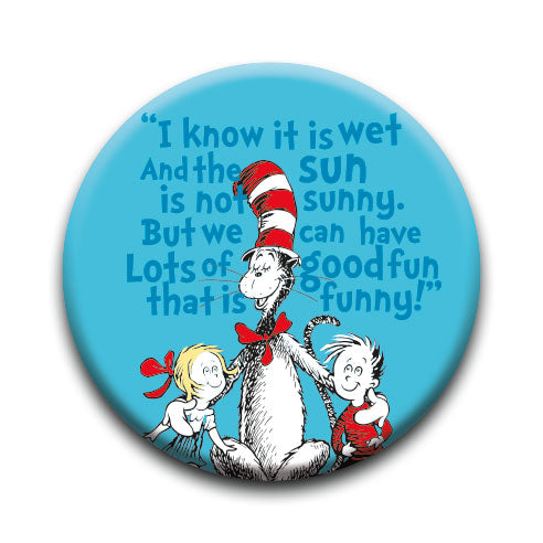 Cat in The Hat - Lots of Fun Round Pinback Button (1.25") – 6 PC PPK