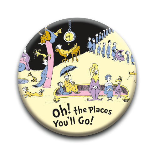 Oh, the Places You'll Go! - Waiting Round Pinback Button (1.25") – 6 PC PPK