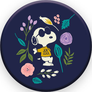Peanuts Joe Cool - Flowers Round Pinback Button (1.25") – 6 PC PPK