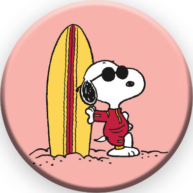 Peanuts Joe Cool - Surf Round Pinback Button (1.25") – 6 PC PPK