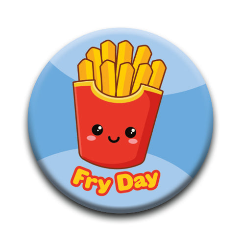Kawaii Foods - Fries Round Pinback Button (1.25") – 6 PC PPK