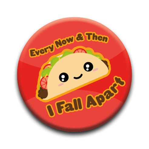 Kawaii Foods - Taco Round Pinback Button (1.25") – 6 PC PPK