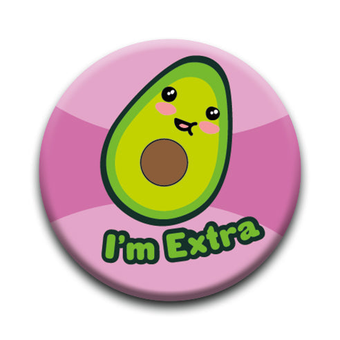 Kawaii Foods - Avocado Round Pinback Button (1.25") – 6 PC PPK