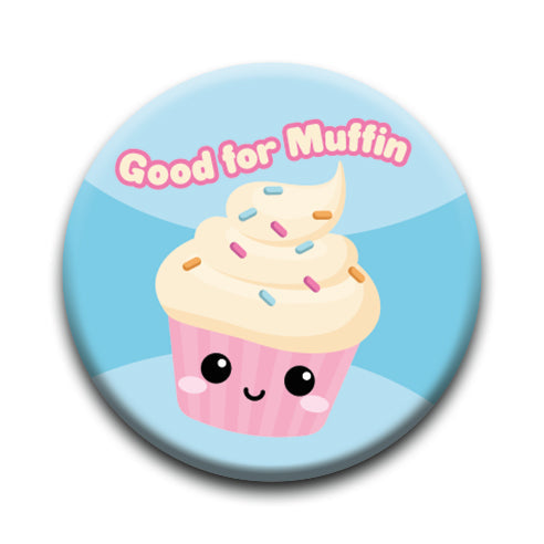 Kawaii Foods - Cupcake Round Pinback Button (1.25") – 6 PC PPK