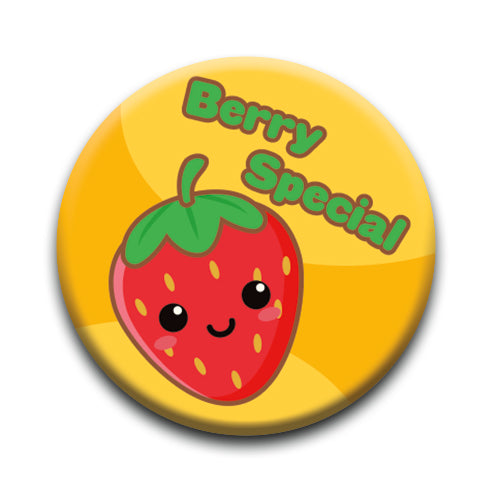 Kawaii Foods - StrawberryRound Pinback Button (1.25") – 6 PC PPK