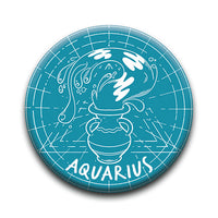 Thumbnail for Horoscope - Aquarius Round Pinback Button (1.25