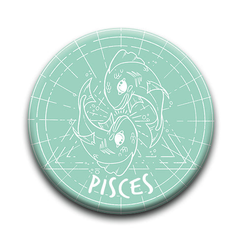 Horoscope - Pisces Round Pinback Button (1.25") – 6 PC PPK
