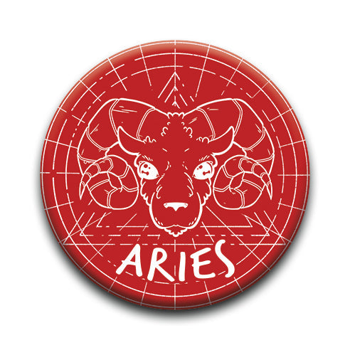 Horoscope - Aries Round Pinback Button (1.25") – 6 PC PPK