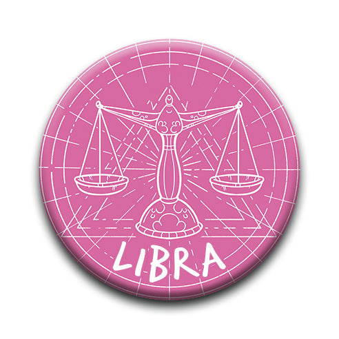 Horoscope - Libra Round Pinback Button (1.25") – 6 PC PPK