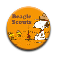 Thumbnail for Peanuts Beagle Scouts - Good In Wood Round Pinback Button (1.25