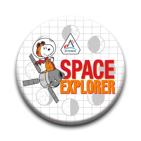 Peanuts Snoopy in Space - Space Explorer - Round Pinback Button (1.25") – 6 PC PPK