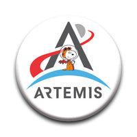 Thumbnail for Peanuts Snoopy in Space - Artemis Logo - Round Pinback Button (1.25