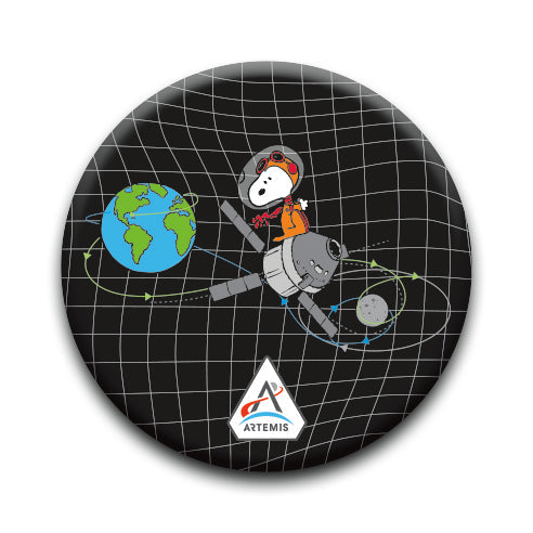 Peanuts Snoopy in Space - Snoopy Orbit - Round Pinback Button (1.25") – 6 PC PPK
