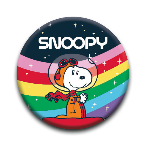Peanuts Snoopy in Space - Space Rainbow - Round Pinback Button (1.25") – 6 PC PPK