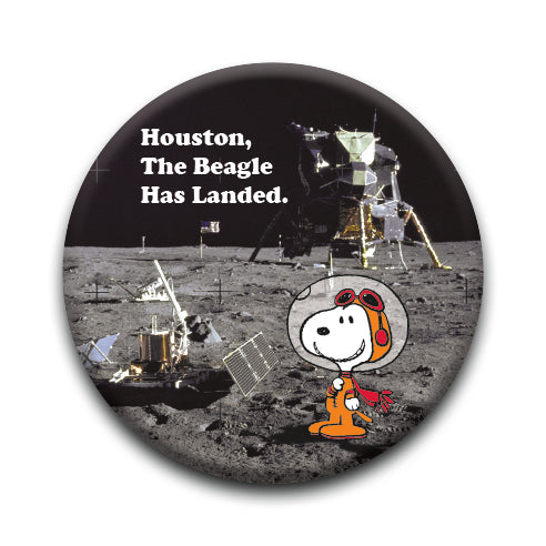 Peanuts Snoopy in Space - Beagle Landed - Round Pinback Button (1.25") – 6 PC PPK