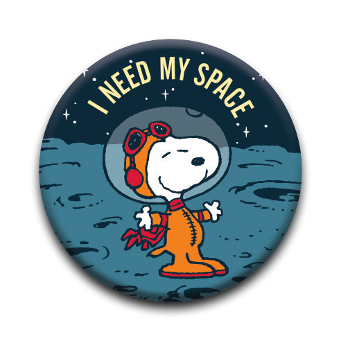 Peanuts Snoopy in Space - I Need Space - Round Pinback Button (1.25") – 6 PC PPK
