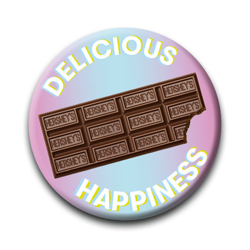 Hershey's - Delicious Happiness Round Pinback Button (1.25") – 6 PC PPK
