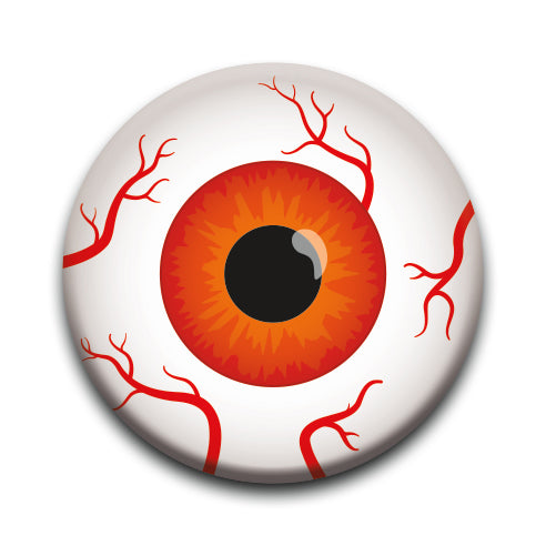 Eyeballs - Red Round Pinback Button (1.25") – 6 PC PPK