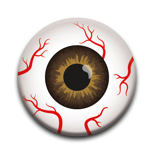 Eyeballs - Brown Round Pinback Button (1.25") – 6 PC PPK