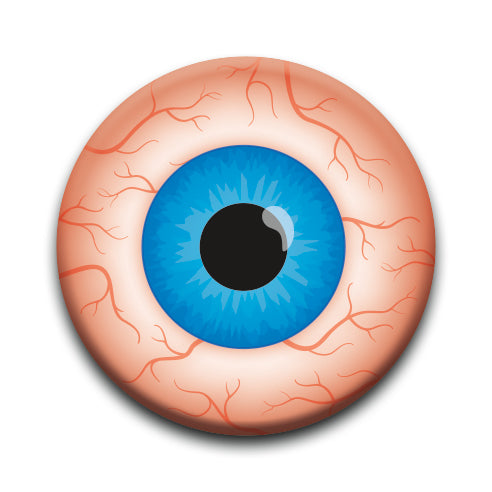 Eyeballs - Blue Bloodshot Round Pinback Button (1.25") – 6 PC PPK