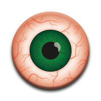 Thumbnail for Eyeballs - Green Bloodshot Round Pinback Button (1.25