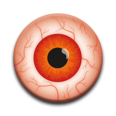 Eyeballs - Red Bloodshot Round Pinback Button (1.25") – 6 PC PPK