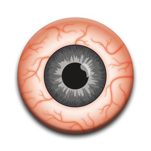Eyeballs - Grey Bloodshot Round Pinback Button (1.25") – 6 PC PPK