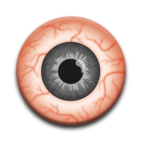 Thumbnail for Eyeballs - Grey Bloodshot Round Pinback Button (1.25