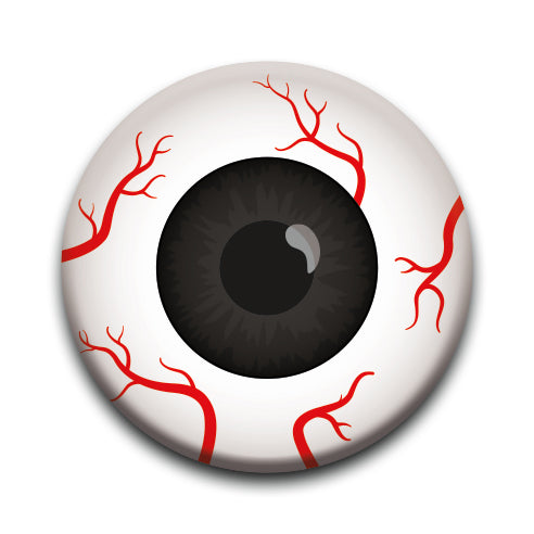 Eyeballs - Black Round Pinback Button (1.25") – 6 PC PPK