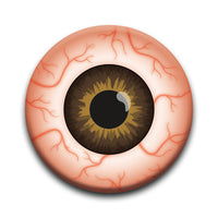 Thumbnail for Eyeballs - Brown Bloodshot Round Pinback Button (1.25