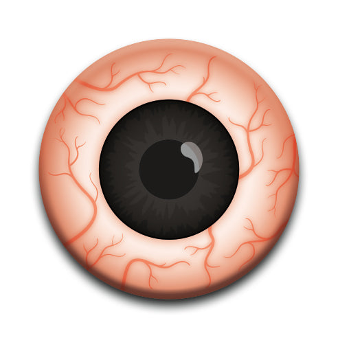 Eyeballs - Black Bloodshot Round Pinback Button (1.25") – 6 PC PPK