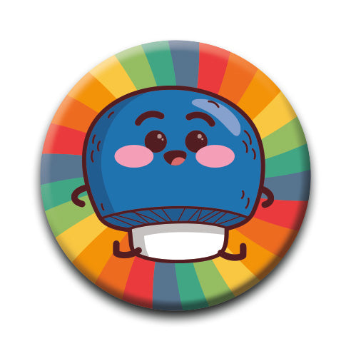 Mushrooms - Rainbow Round Pinback Button (1.25") – 6 PC PPK