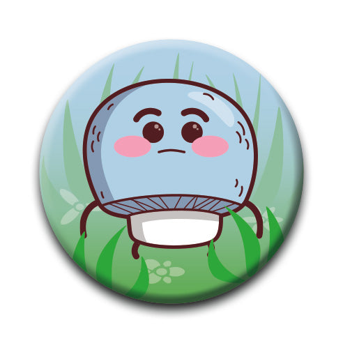 Mushrooms - Blue Round Pinback Button (1.25") – 6 PC PPK