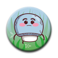 Thumbnail for Mushrooms - Blue Round Pinback Button (1.25