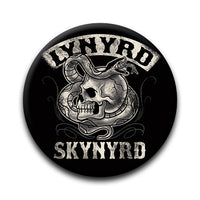 Thumbnail for Lynyrd Skynyrd - Snake Wrapped Skull Round Pinback Button (1.25