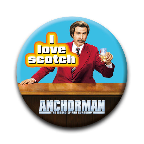 Anchorman - I Love Scotch Round Pinback Button (1.25") – 6 PC PPK