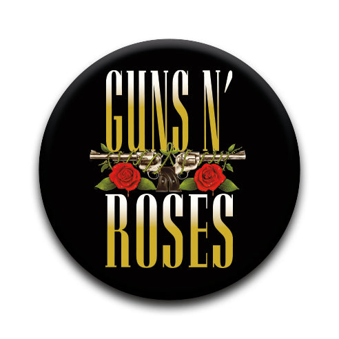 Guns N' Roses - Yellow Type Round Pinback Button (1.25") – 6 PC PPK