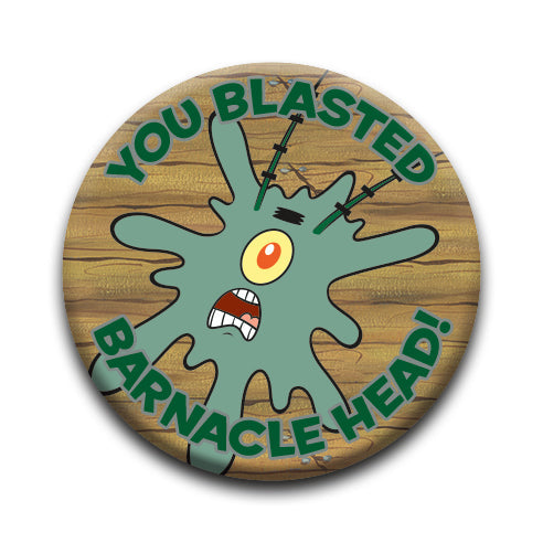 SpongeBob SquarePants - Plankton Blasted Barnacle Round Pinback Button (1.25") – 6 PC PPK