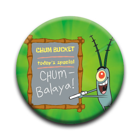SpongeBob SquarePants - Plankton Chum-Balaya Round Pinback Button (1.25") – 6 PC PPK