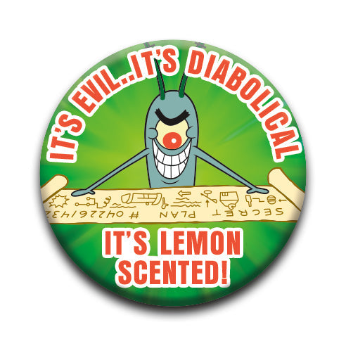 SpongeBob SquarePants - Plankton Lemon Scented Round Pinback Button (1.25") – 6 PC PPK