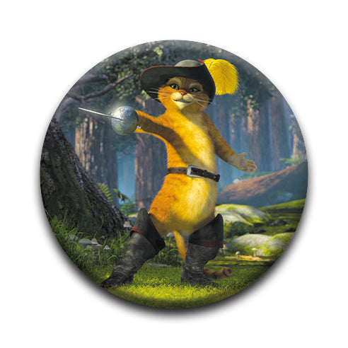 Shrek - Puss N Boots Round Pinback Button (1.25") – 6 PC PPK