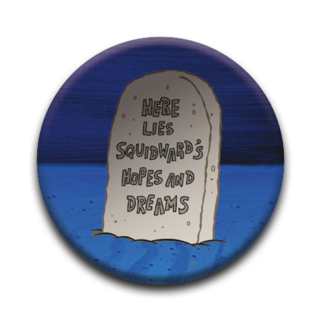 SpongeBob SquarePants - Squidward Here Lies Round Pinback Button (1.25") – 12 PC PPK ($0.60 each)
