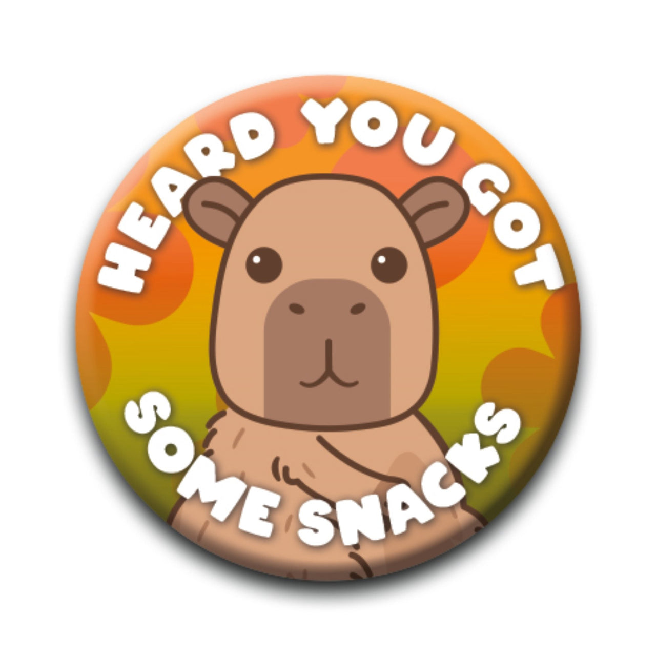 Capybara - Some Snacks Round Pinback Button (1.25") – 12 PC PPK ($0.60 each)