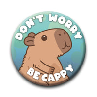 Thumbnail for Capybara - Be Cappy Round Pinback Button (1.25