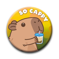 Thumbnail for Capybara - So Cappy Round Pinback Button (1.25