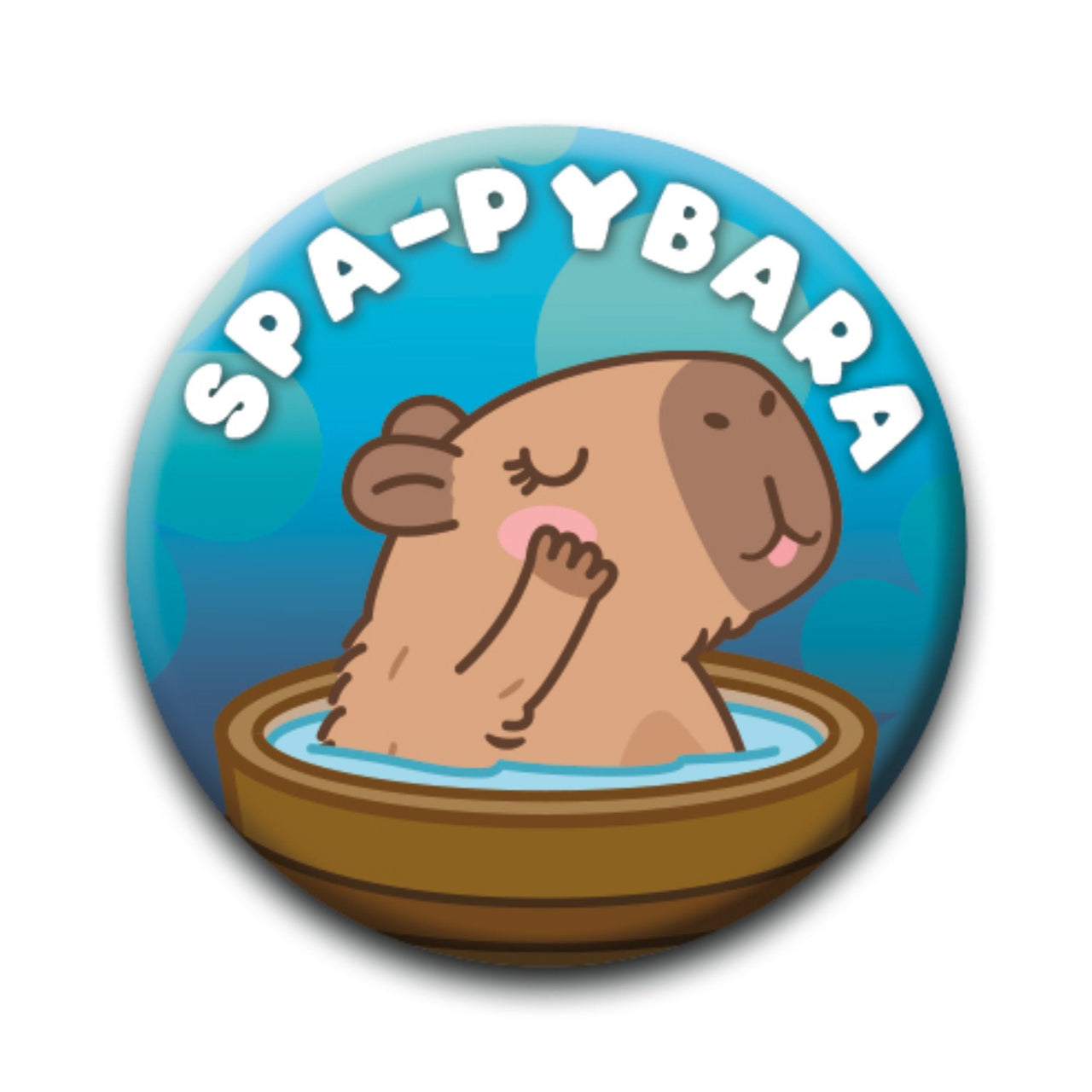 Capybara - Spa-Pyarara Round Pinback Button (1.25") – 12 PC PPK ($0.60 each)