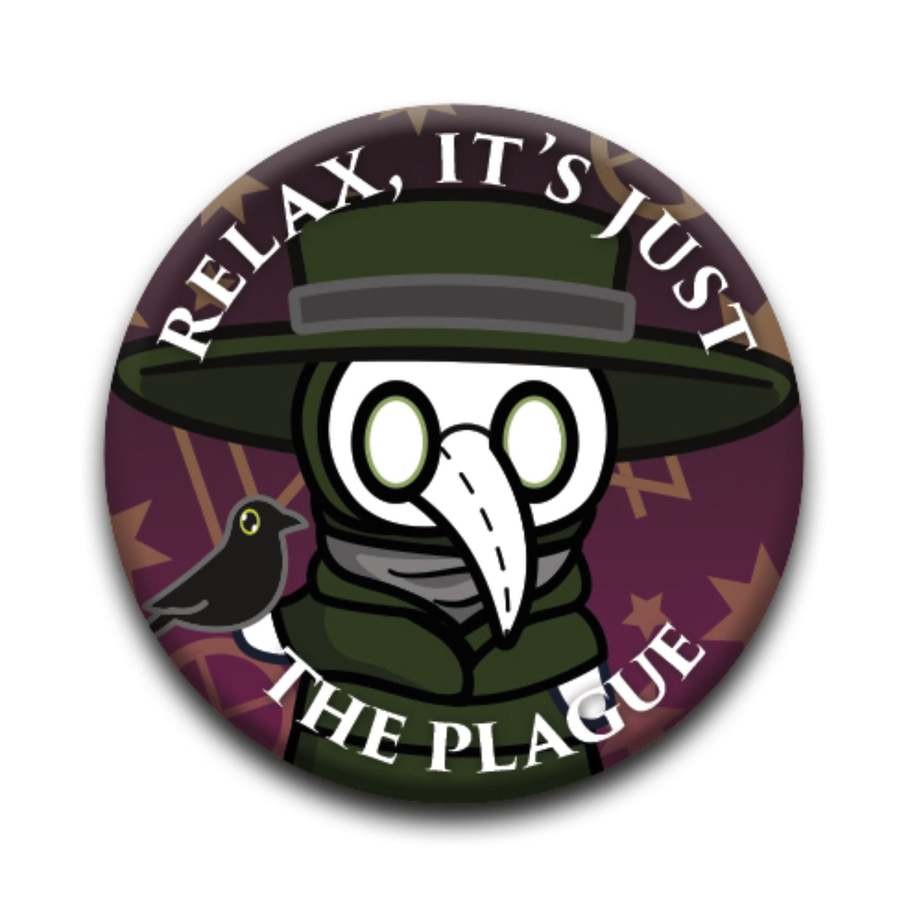 Plague Doctor - Just the Plague Round Pinback Button (1.25") – 12 PC PPK ($0.60 each)