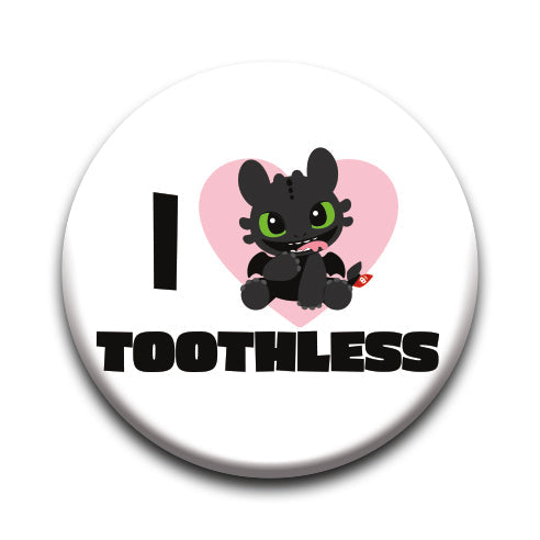 How to Train Your Dragon - I love Toothless Round Pinback Button (1.25") – 12 PC PPK ($0.60 each)